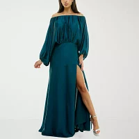 Premier Amour Womens Long Sleeve Evening Gown