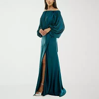 Premier Amour Womens Long Sleeve Evening Gown