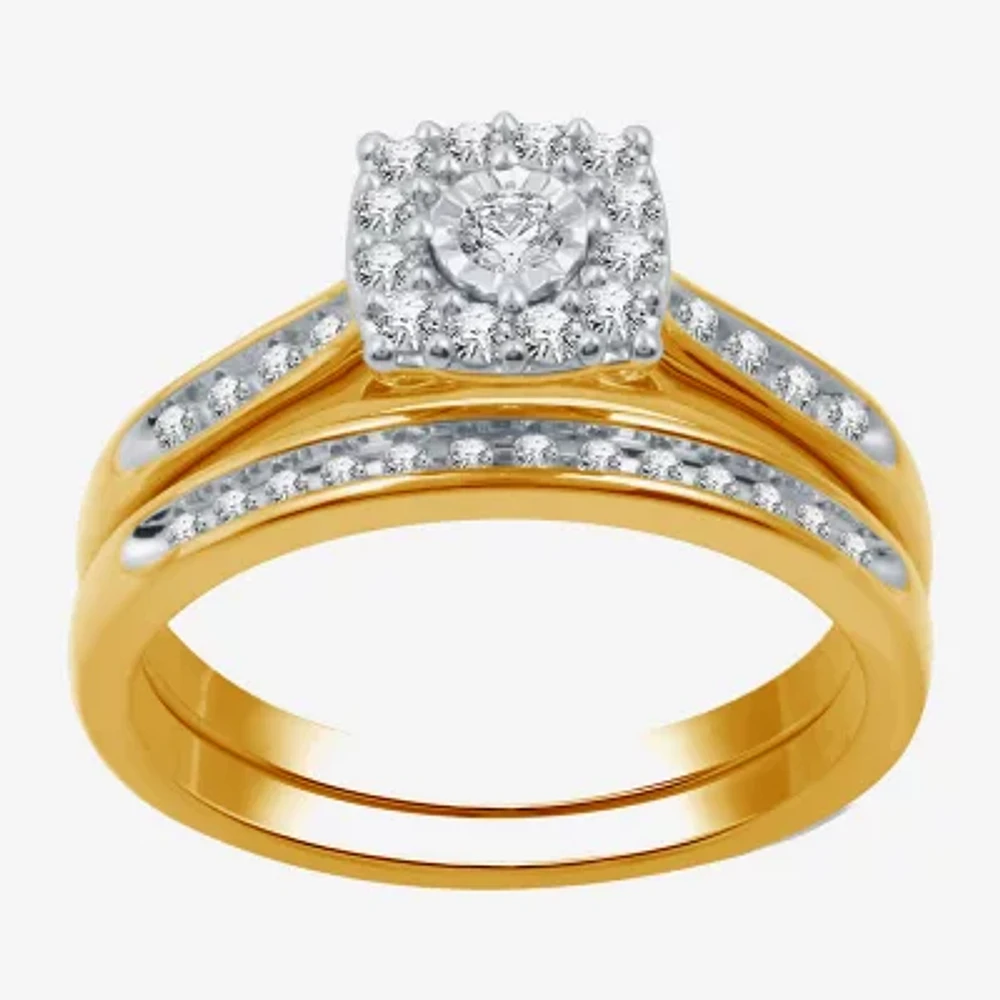 I Said Yes (H-I / I1) Womens 3/8 CT. T.W. Lab Grown White Diamond Sterling Silver or 14K Gold Over Bridal Set