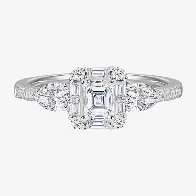 Love Lives Forever (G-H / Vs2-Si1) Womens 3/4 CT. T.W. Lab Grown White Diamond 10K Gold Side Stone 3-Stone Engagement Ring