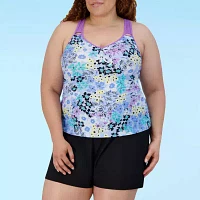 ZeroXposur Floral Tankini Swimsuit Top Plus