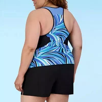 ZeroXposur Abstract Tankini Swimsuit Top Plus