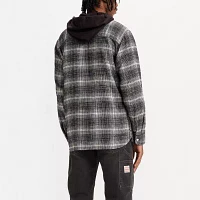 Levi's Mens Long Sleeve Flannel Hooded Button-Down Shirt