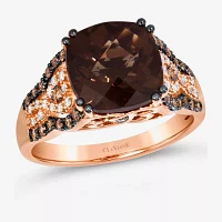 Le Vian Chocolatier® Ring featuring Chocolate Quartz® Chocolate Diamonds® Vanilla Diamonds® set in 14K Strawberry Gold®