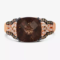 Le Vian Chocolatier® Ring featuring Chocolate Quartz® Chocolate Diamonds® Vanilla Diamonds® set in 14K Strawberry Gold®