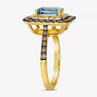 Le Vian® Ring featuring Sea Blue Aquamarine® Chocolate Diamonds® Nude Diamonds™ set in 14K Honey Gold™