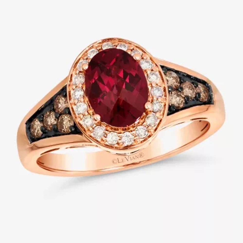 Le Vian® Ring featuring Raspberry Rhodolite® Chocolate Diamonds® Nude Diamonds™ set in 14K Strawberry Gold®