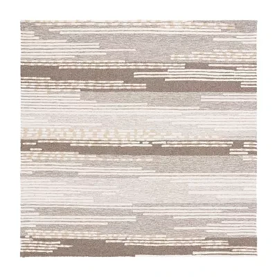 Martha Stewart Edna Stripe Hand Tufted 6' X 6' Indoor Square Area Rug