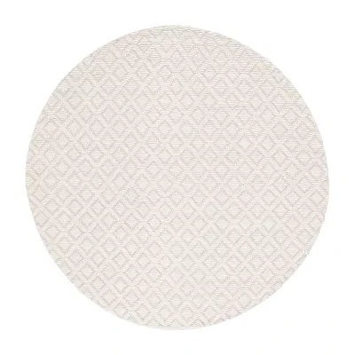 Martha Stewart Lyla Geometric Woven Washable 6' X 6' Indoor Round Area Rug