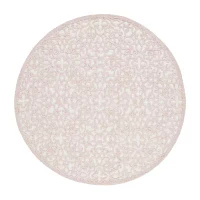 Martha Stewart Jada Floral Hand Tufted Washable 6' X 6' Indoor Round Area Rug