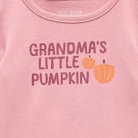 Okie Dokie Baby Girls Round Neck Long Sleeve Bodysuit