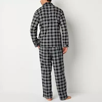 St. John's Bay Mens Fleece Long Sleeve 2-pc. Pant Pajama Set