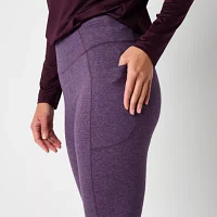 Xersion Womens Winter Brushed Back Fleece High Rise Moisture Wicking Full Length Leggings