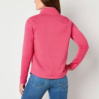 St. John's Bay Womens Mock Neck Long Sleeve Sweatshirt