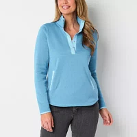 St. John's Bay Womens Mock Neck Long Sleeve Sweatshirt