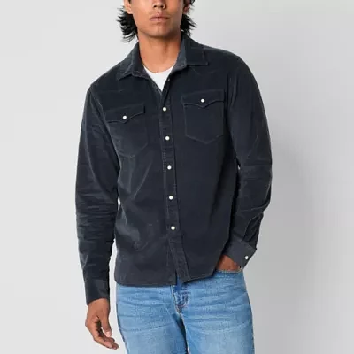 Frye and Co. Mens Regular Fit Corduroy Long Sleeve Button-Down Shirt