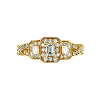 LIMITED QUANTITIES! Womens 1 CT. T.W. Emerald White Diamond 14K Gold Engagement Ring