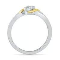 Womens 1/5 CT. Natural White Diamond 10K Gold Cocktail Ring