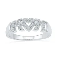 Mom" 2MM 1/ CT. T.W. Natural White Diamond 10K Gold Band