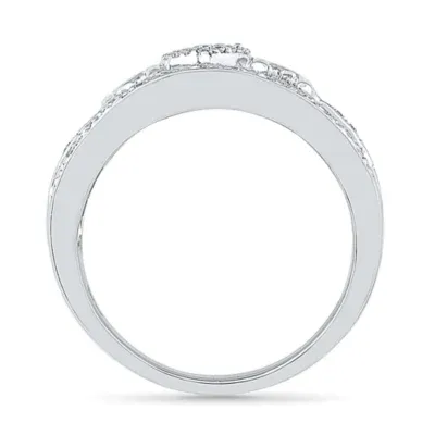 "Mom" 2MM 1/5 CT. T.W. Mined White Diamond 10K Gold Heart Band