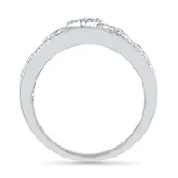 "Mom" 2MM 1/5 CT. Natural White Diamond 10K Gold Heart Band