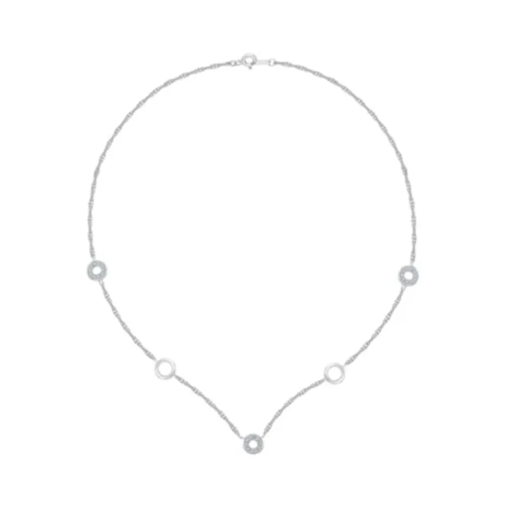 Womens Diamond Accent Natural White Diamond Sterling Silver Pendant Necklaces