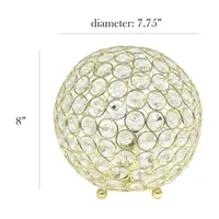 Elegant Designs Elipse 8 Inch Crystal Ball Sequin Metal Table Lamp