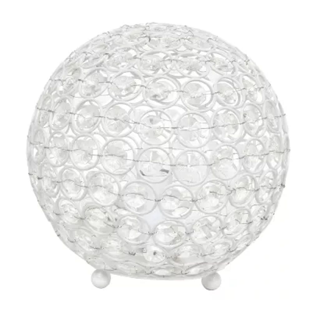 Elegant Designs Elipse Inch Crystal Ball Sequin Metal Table Lamp