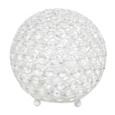 Elegant Designs Elipse Inch Crystal Ball Sequin Metal Table Lamp
