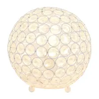 Elegant Designs Elipse Inch Crystal Ball Sequin Metal Table Lamp