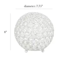 Elegant Designs Elipse Inch Crystal Ball Sequin Metal Table Lamp