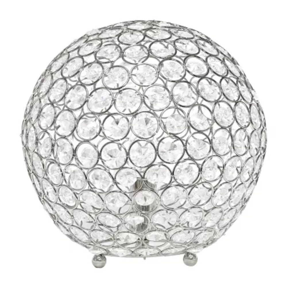 Elegant Designs Elipse Inch Crystal Ball Sequin Metal Table Lamp