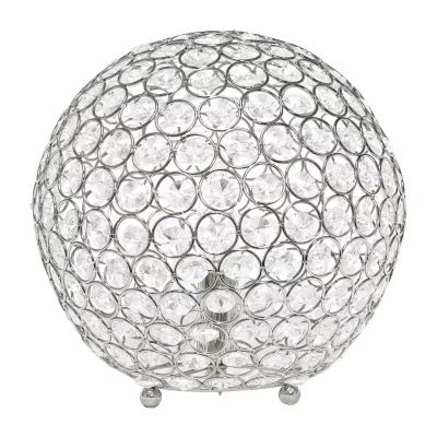 Elegant Designs Elipse 10 Inch Crystal Ball Sequin Metal Table Lamp