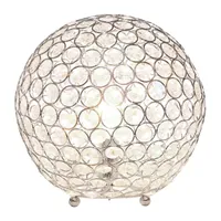 Elegant Designs Elipse 10 Inch Crystal Ball Sequin Metal Table Lamp