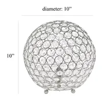 Elegant Designs Elipse 10 Inch Crystal Ball Sequin Metal Table Lamp