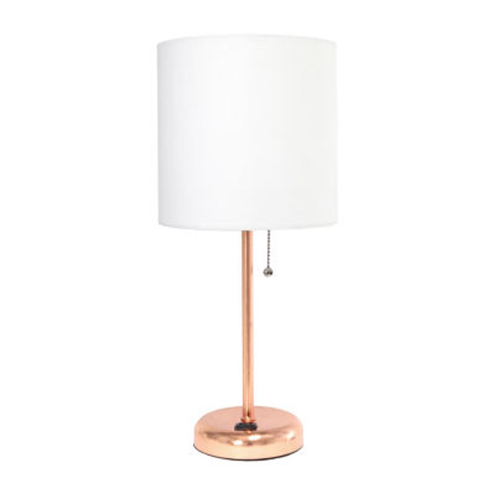 LimeLights Stick Lamp with Charging Outlet Table