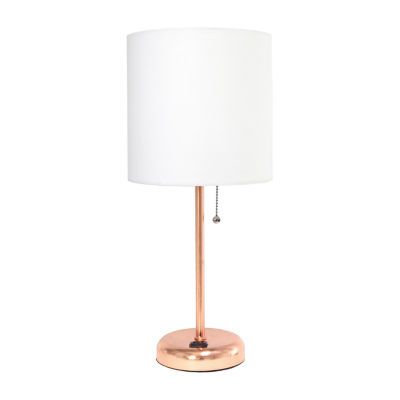 LimeLights Stick Lamp with Charging Outlet Table