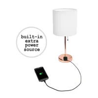 LimeLights Stick Lamp with Charging Outlet Table