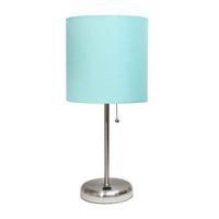 LimeLights Stick Lamp with USB charging port and Fabric Shade