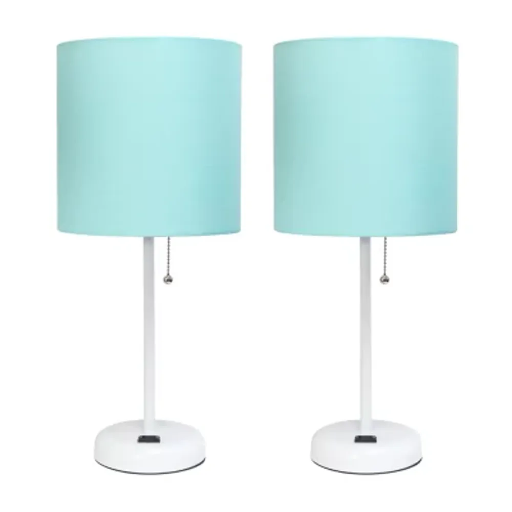 Limelights Stick Lamp with Charging Outlet 2pc Table Set