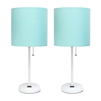 Limelights Stick Lamp with Charging Outlet 2pc Table Set