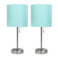 Limelights Stick Lamp with Charging Outlet 2pc Table Set