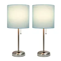 Limelights Stick Lamp with Charging Outlet 2pc Table Set