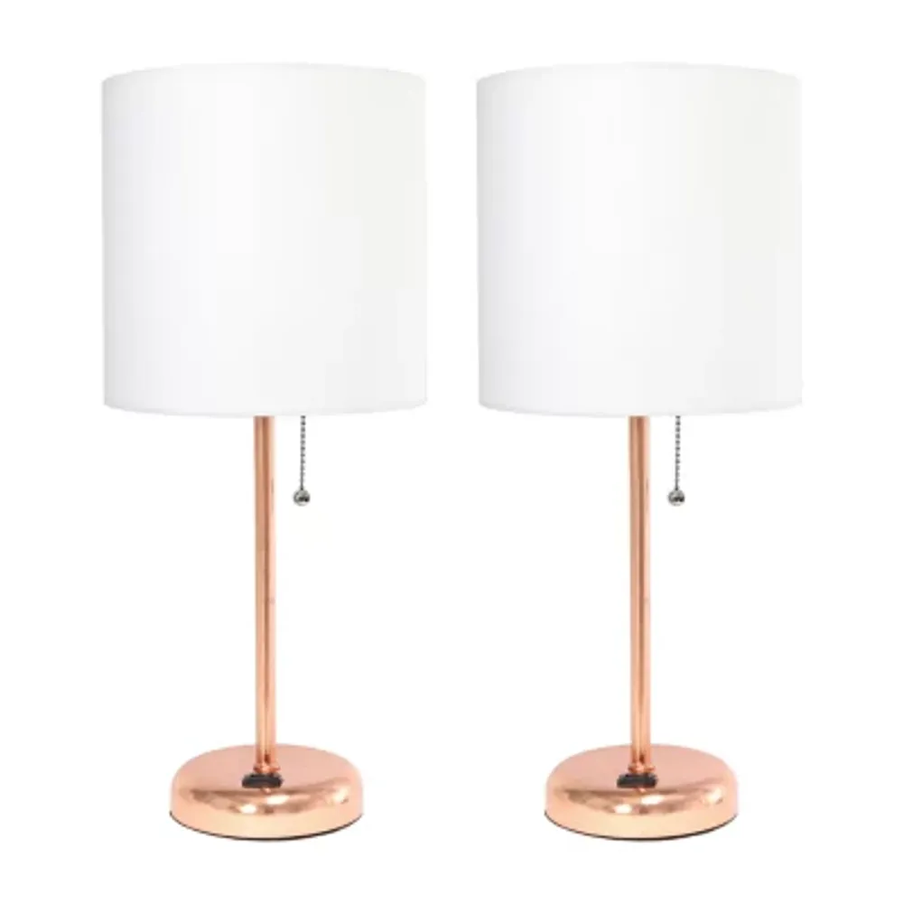 Limelights Stick Lamp with Charging Outlet 2pc Table Set