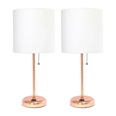 Limelights Stick Lamp with Charging Outlet 2pc Table Set