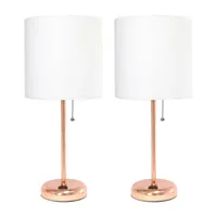 Limelights Stick Lamp with Charging Outlet 2pc Table Set