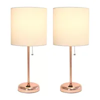 Limelights Stick Lamp with Charging Outlet 2pc Table Set