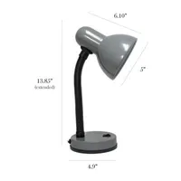 Simple Designs Basic Metal Desk Lamp with Flexible Hose Neck