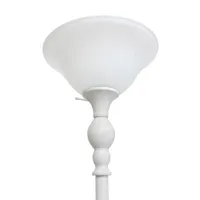 1 Light Torchiere Floor Lamp with Marbleized Glass Shade