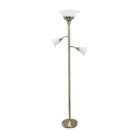 3 Light Floor Lamp with Scalloped Glass Shades